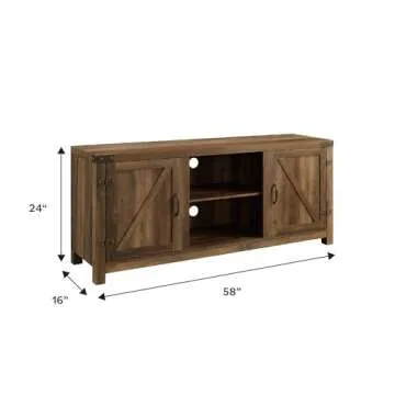 Walker Edison Georgetown Modern TV Stand, Rustic Oak