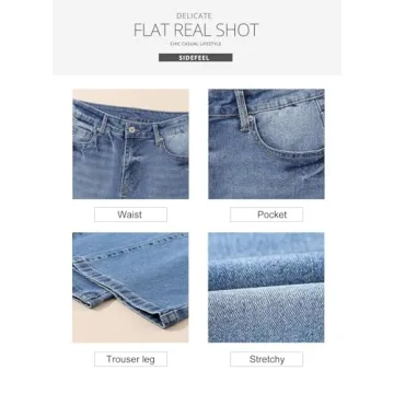 Buy Sidefeel Women’s High Waisted Denim Pants Online