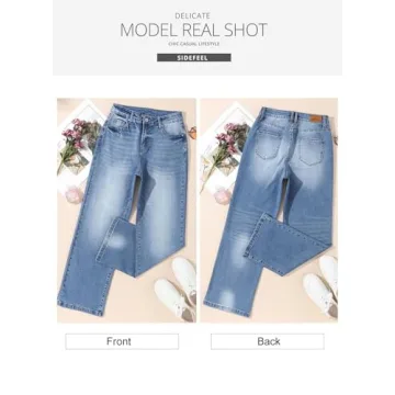 Buy Sidefeel Women’s High Waisted Denim Pants Online