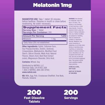 Natrol Melatonin 1 mg Fast Dissolve Tablets for Sleep