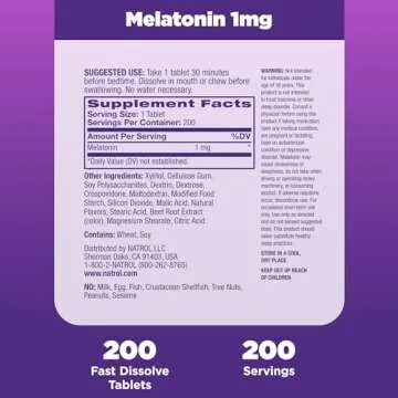 Natrol Melatonin 1 mg Fast Dissolve Tablets for Sleep