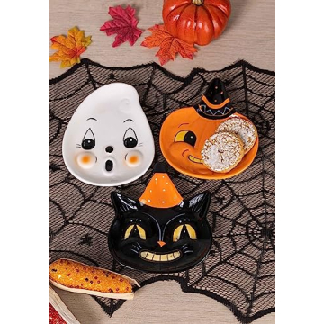 Halloween Character Face Plates Set of 3 for Festive Dining