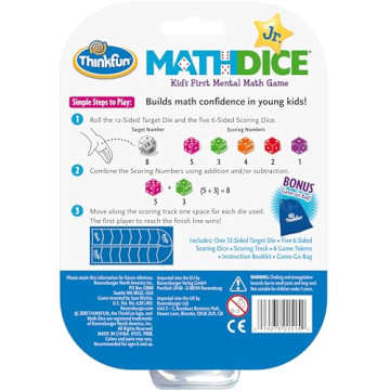 ThinkFun Math Dice Junior Game - Fun Math Skills Builder