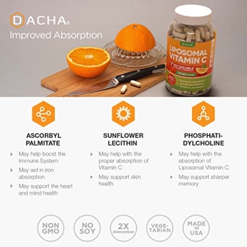 DACHA Liposomal Vitamin C 1700mg - Immune Booster 200 Capsules
