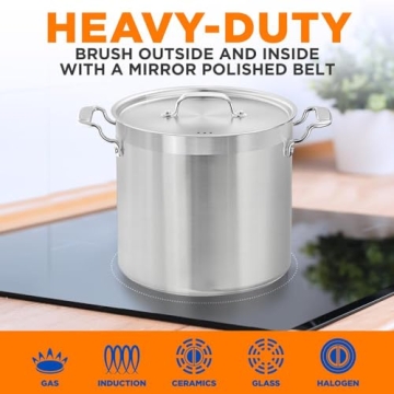 NutriChef 20 Quart Heavy-Duty Stockpot for All Cooktops