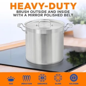 NutriChef 20 Quart Heavy-Duty Stockpot for All Cooktops