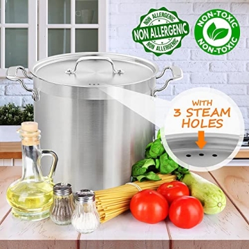 NutriChef 20 Quart Heavy-Duty Stockpot for All Cooktops