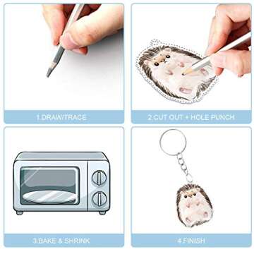 Warckon Shrink Plastic Sheets for Kids' Crafts