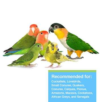 HARI Tropican Bird Food, Hagen Parrot Food with Peanuts & Sunflower Seeds, Parrot Granules for Small Parrots, High Performance 2 mm, 25 lb Bag (packaging may vary)