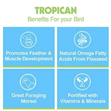 HARI Tropican Bird Food, Hagen Parrot Food with Peanuts & Sunflower Seeds, Parrot Granules for Small Parrots, High Performance 2 mm, 25 lb Bag (packaging may vary)