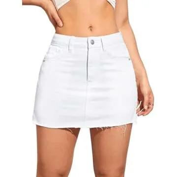 Stylish COZYEASE Women's Denim Mini Skirt with Pockets
