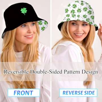 Rurymoe St Patricks Day Accessories Bucket Hat Unisex Sun Beach Bucket Hats for Women Men Packable F...