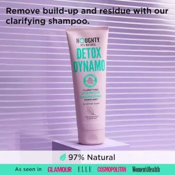 Noughty 97% Natural Detox Dynamo Clarifying Shampoo to Refresh Hair and Remove Residue, Suitable for Every Day Use with Peppermint and Sorrel Leaf, Sulphate Free Vegan Haircare 250ml