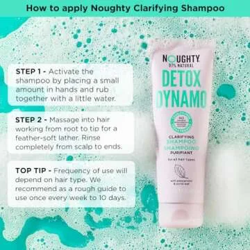 Noughty 97% Natural Detox Dynamo Clarifying Shampoo to Refresh Hair and Remove Residue, Suitable for Every Day Use with Peppermint and Sorrel Leaf, Sulphate Free Vegan Haircare 250ml