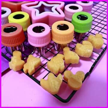 GELIFATLE Sandwich Cutter and Sealer Set, 3 Pcs 3 Inch Bread Sandwich Decruster Pancake Maker DIY Cookie Cutters for Kids Lunch Box -with 8 Pcs Fruit Vegetable Cutter Shapes Set