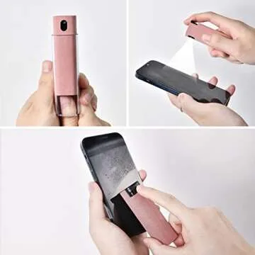 Fingerprint Proof Screen Cleaner 2PCS, Screen Cleaner Touchscreen Mist Spray for Electronic Smart Phone TV, Laptop, Tablet, PC, Computer Monitor LCD Flat Screens（Pink）