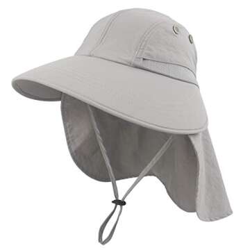 Womens Outdoor Sun Hat UV Protection Wide Brim Mesh Foldable Ponytail Summer Beach Fishing Hats Safa...