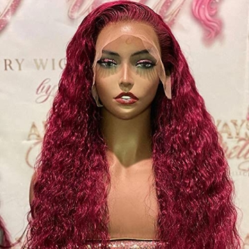 GIANNAY Red Curly Lace Front Wig for Stunning Style