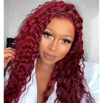 GIANNAY Red Curly Lace Front Wig for Stunning Style