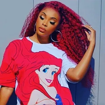 GIANNAY Red Curly Lace Front Wig for Stunning Style