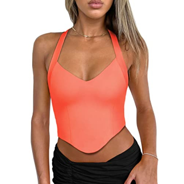 Trendy REORIA Halter Crop Top with Stylish Design for Women