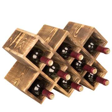 MyGift Rustic Wood Wine Rack - 8 Bottle Holder