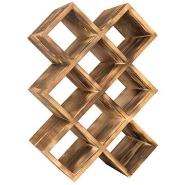 MyGift Rustic Wood Wine Rack - 8 Bottle Holder