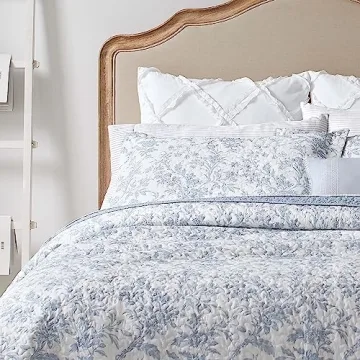 Laura Ashley Amberley Quilt Set - Lightweight Cotton Bedding