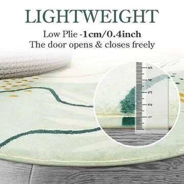 Lahome Green Botanical Print Non-Slip Area Rug - 3x5