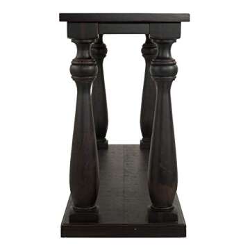 Signature Design by Ashley Mallacar Rustic Cottage Rectangular Sofa Table with Floor Shelf, Black