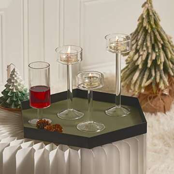 Willceka Tealight Candle Holder Set – Elegant Glass Holders, 3 Pcs for Home Decor, Parties, Gifts