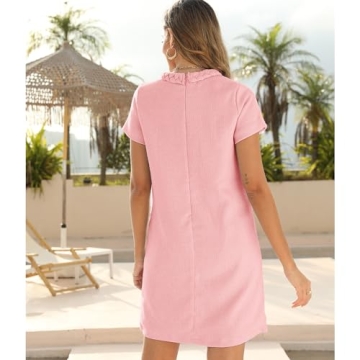 SeeLuNa Tweed Dress - Vintage Short Sleeve A-line Style