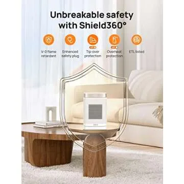 Dreo Atom One Space Heater with Remote, 70°Oscillating Electric Heaters with Digital Thermostat, 15...