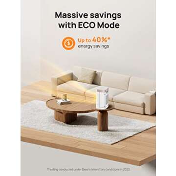 Dreo Atom One Space Heater with Remote, 70°Oscillating Electric Heaters with Digital Thermostat, 1500W PTC Ceramic Heater, 12h Timer, 37dB Quiet Safety Heating, Portable Heater for Home Office