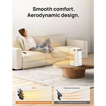 Dreo Atom One Space Heater with Remote, 70°Oscillating Electric Heaters with Digital Thermostat, 1500W PTC Ceramic Heater, 12h Timer, 37dB Quiet Safety Heating, Portable Heater for Home Office