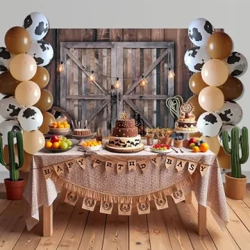 Western Cowboy-Themed Backdrop & Balloon Kit for Events