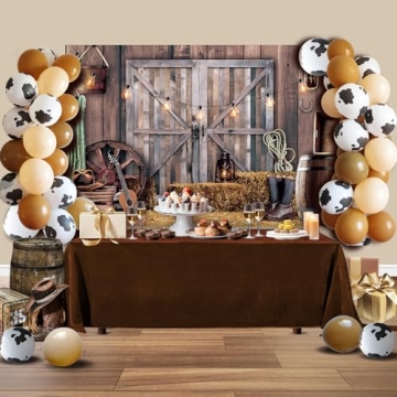 Western Cowboy-Themed Backdrop & Balloon Kit for Events