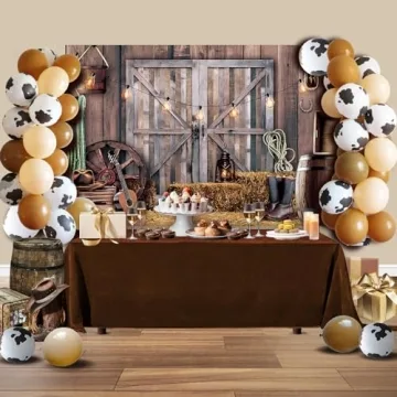 Western Cowboy-Themed Backdrop & Balloon Kit for Events