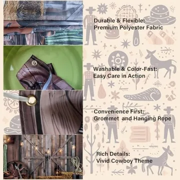 Western Cowboy-Themed Backdrop & Balloon Kit for Events