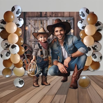 Western Cowboy-Themed Backdrop & Balloon Kit for Events