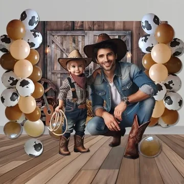 Western Cowboy-Themed Backdrop & Balloon Kit for Events