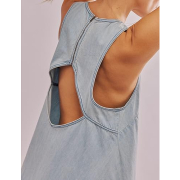 TBETNE Women’s Denim Dress Casual Summer Sleeveless Mini