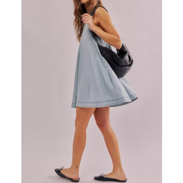 TBETNE Women’s Denim Dress Casual Summer Sleeveless Mini