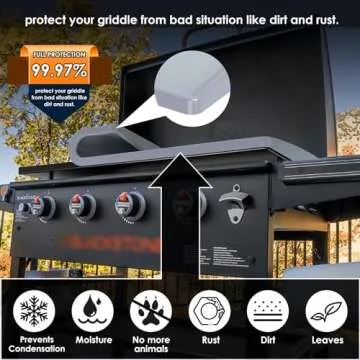 Upgraded Silicone Griddle Cover Mat Full-edge for 36Inch Blackstone Grill, Griddle Top Edges,Heavy Duty Food Grade Blackstone Accessories Reusable&Durable,Protect Grill from Rust,Insects & Leaves