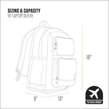 Carhartt 25L Classic Backpack, Durable Water-Resistant Pack W/ 15" Laptop Sleeve and Multiple Organizational Compartments, Black, PFAS Free