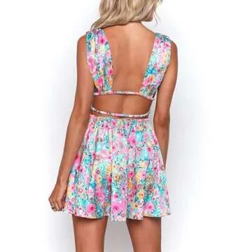 Stylish Y2K Vintage Floral Mini Dress - Comfortable & Chic