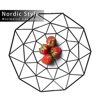 TEETOOKEA Metal Wire Fruit Bowl, Iron Arts Fruit Storage Baskets for Kitchen Counter, Countertop, Ho...