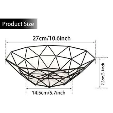 TEETOOKEA Metal Wire Fruit Bowl for Kitchen and Home Decor