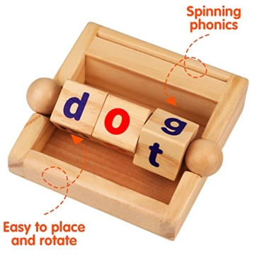 Montessori Wooden Reading Blocks for Toddlers Educational Toy