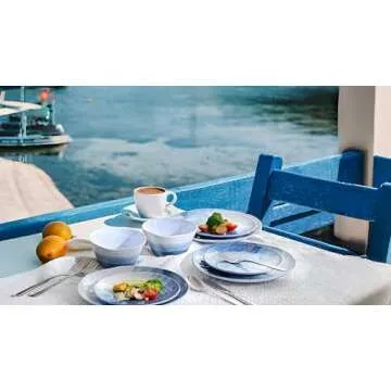 Artworld 12PC Melamine Dinnerware Set for Outdoor Dining